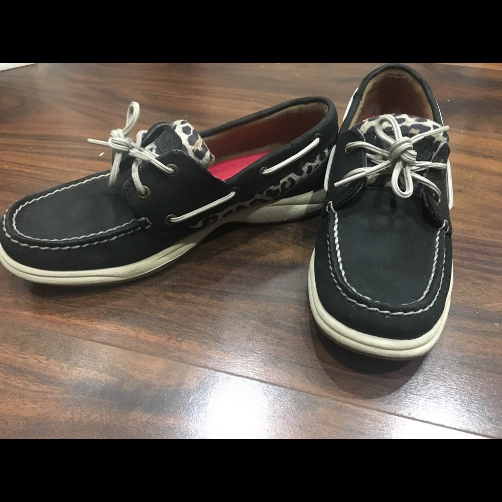 Sperry’s size 7.5 - Black with leopard print